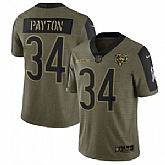Nike Chicago Bears 34 Walter Payton 2021 Olive Salute To Service Limited Jersey Dyin,baseball caps,new era cap wholesale,wholesale hats